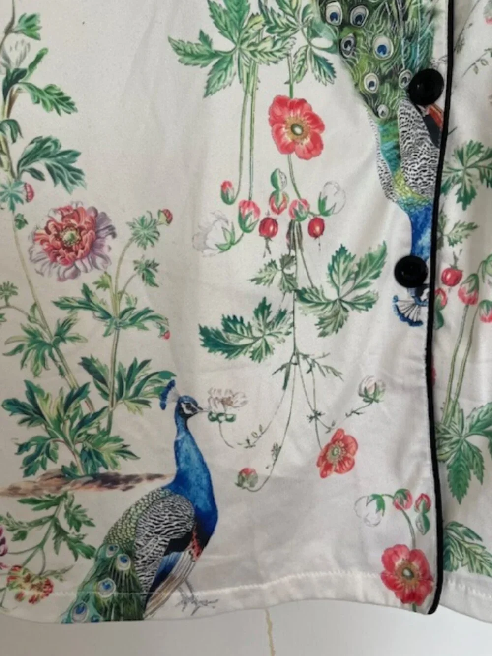 Two Piece Peacock Pajama Short Set | Size Medium - Picture 4 of 8